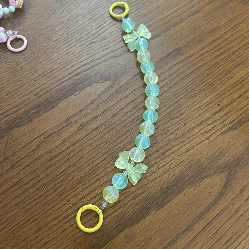 Beaded charm keychain